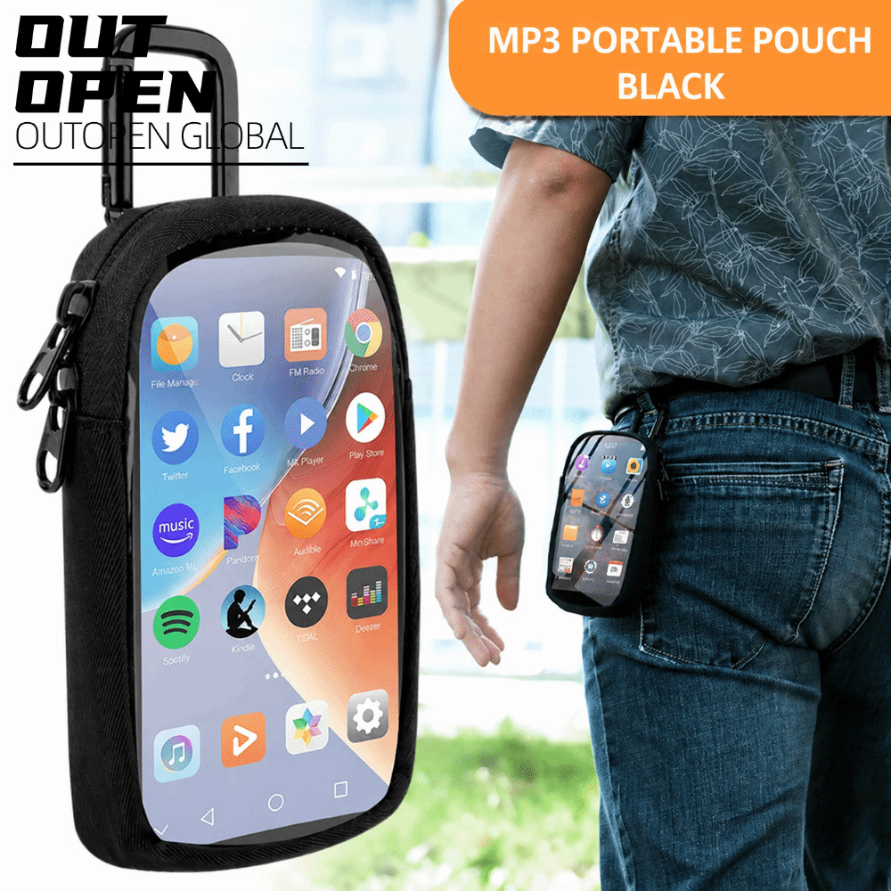 Túi lưu trữ MP3 MP4 OUTOPEN, Túi đựng máy nghe nhạc màu đen TPU, Túi đựng máy nghe nhạc bằng vải chố