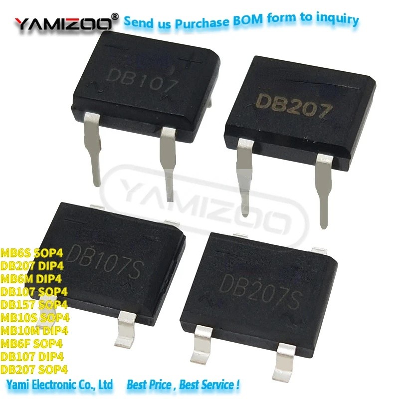 5 Chiếc MB6F MB6S MB10S MB6M DB107S DB157S DB207S DB107 DB207 Chỉnh Lưu Cầu Bán Buôn