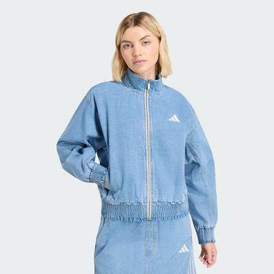 adidas Phong cách sống ÁO KHOÁC DENIM BẠC MÀU DÁNG RỘNG STADIUM Nữ Màu xanh da trời KV0625