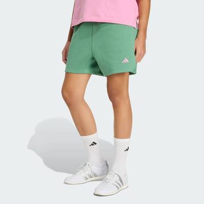 adidas Phong cách sống Quần Short Nỉ Dáng Rộng 3 Stripes Studio Nữ màu xanh lá HZ0865