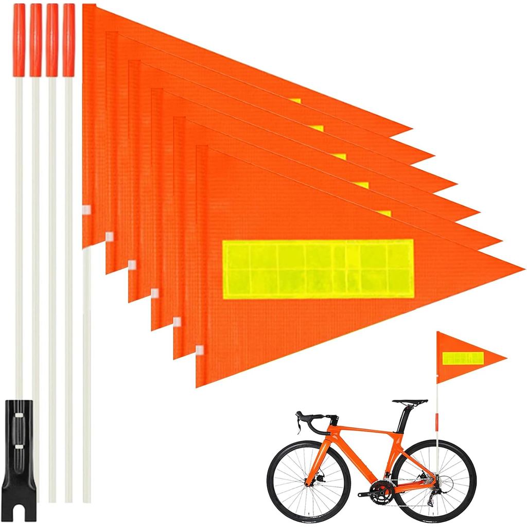6 Chiếc Cờ An Toàn Xe Đạp Màu Cam, Cờ Xe Đạp Có Cực An Toàn Cho Xe Đạp 6 Ft Cờ Bằng Sợi Thủy Tinh Hạ