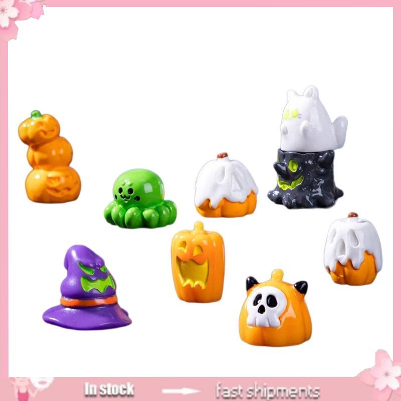 YOI Halloween Nhựa Nhân Vật Nhựa Nhỏ Nhân Vật Để Giấu Bí Ngô Nhện Ma Vườn Thu Nhỏ Nhà Búp Bê Deco