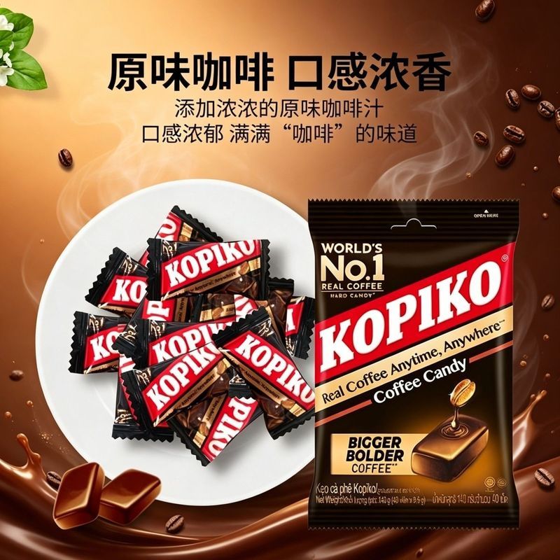 Việt Nam Daigou KOPIKO KOPIKO KOPIKO Cà phê sảng khoái mạnh mẽ Kẹo cứng văn phòng Đồ ăn nhẹ 8-12m