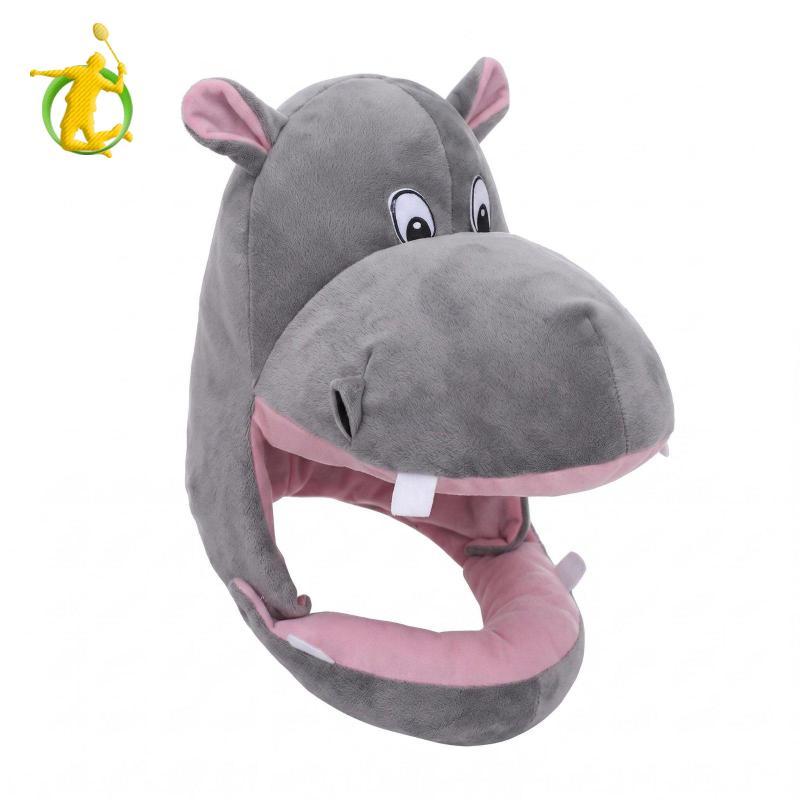Fuzzy Hippo Hood Thoải mái Fuzzy Hippo Hat Dễ dàng đeo Mũ trang phục Hippopotamus để biểu diễn