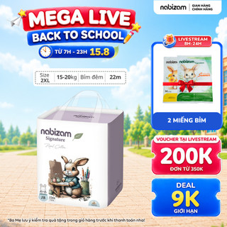 Tã/Bỉm Đêm NABIZAM Signature Size 2XL/22 Miếng Cho Bé 15kg - 20kg Nội Địa Hàn, Mềm Mại, Siêu Thấm Hút