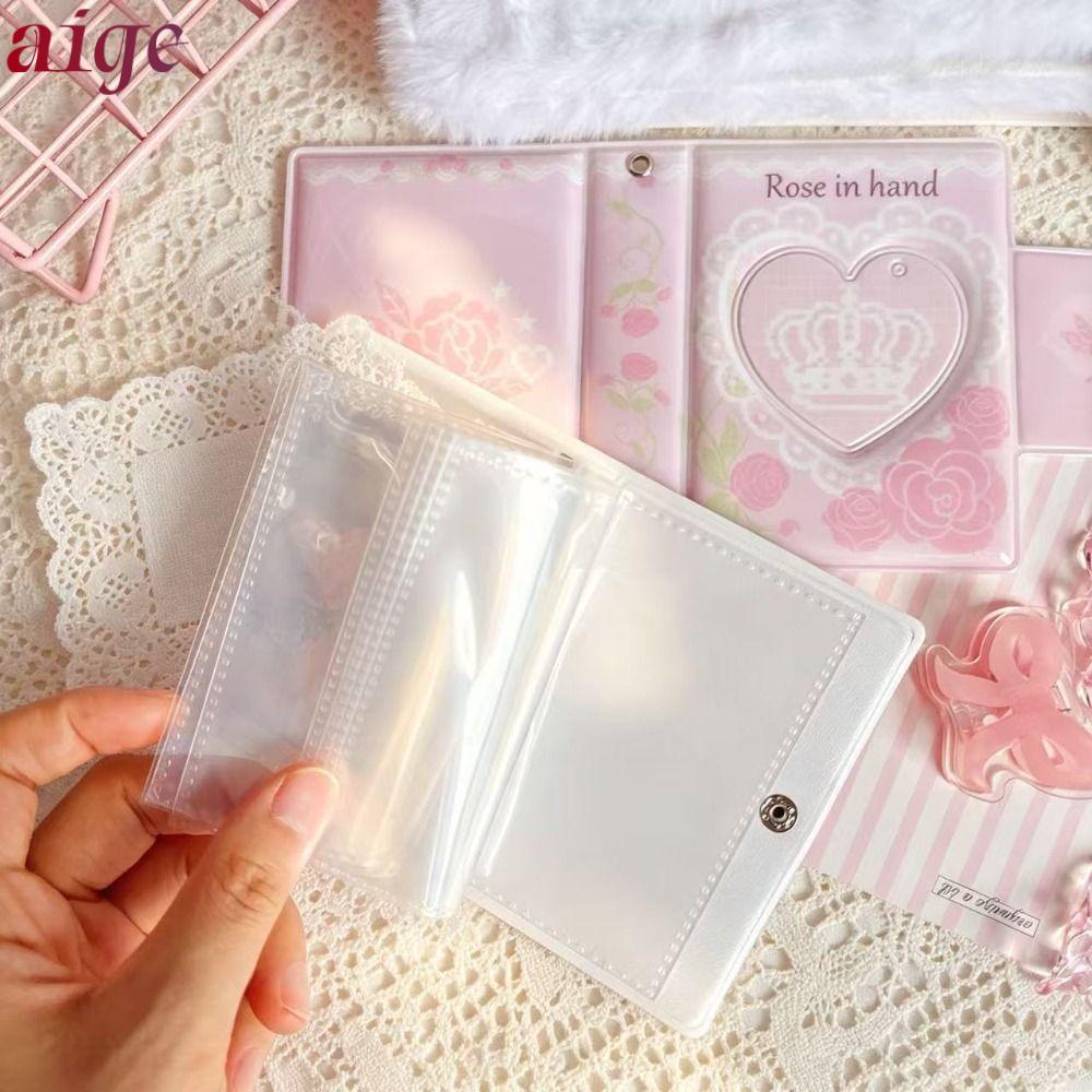 AIGE Photocard Binder, Pocket Pages Ring Binder Card Holder Book, Quà tặng PVC 3 inch Photocard Hold