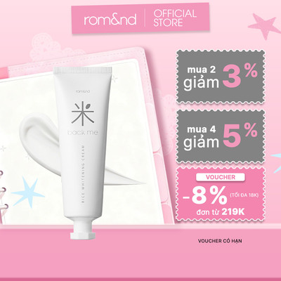 [Rom&nd] Kem dưỡng trắng da chiết xuất gạo Hàn Quốc Romand Back Me Tone Up Cream 50ml