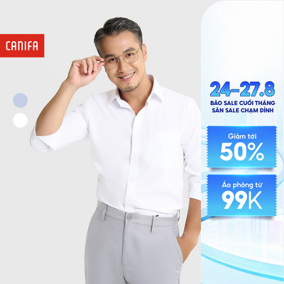 Áo sơ mi nam dài tay CANIFA dáng ôm  chất liệu nano cao cấp ít nhăn 8TH25W004