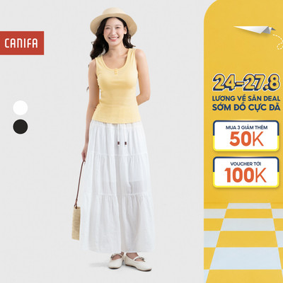 Chân váy nữ CANIFA dáng dài xòe maxi đi biển 6KS26S010