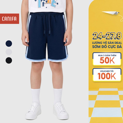 Quần short bé trai CANIFA cạp chun phối line phong cách thể thao năng động 2BS26C006