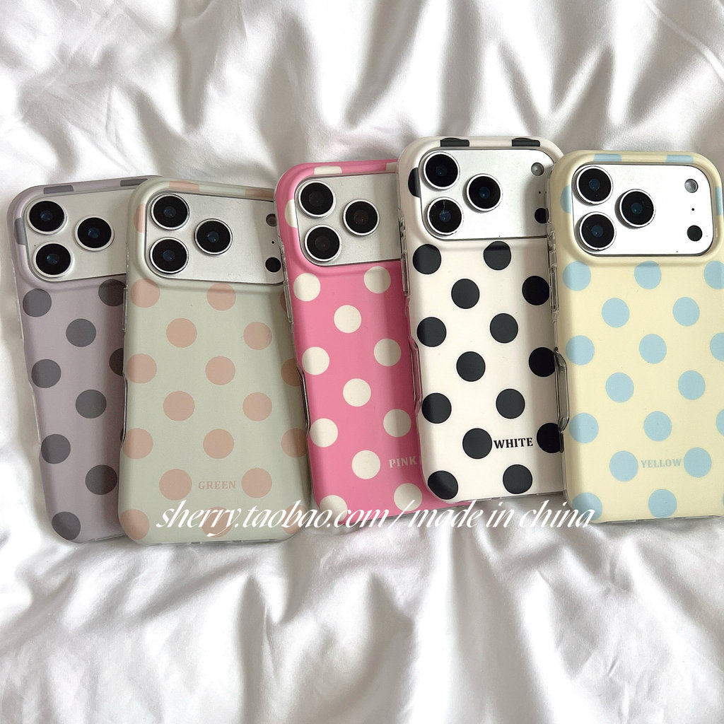 ốp lưng iphone 12 thường ốp lưng iphone có dây đeo SHERRY * ins Style Nhỏ Tươi Màu Tương Phản Chấm B