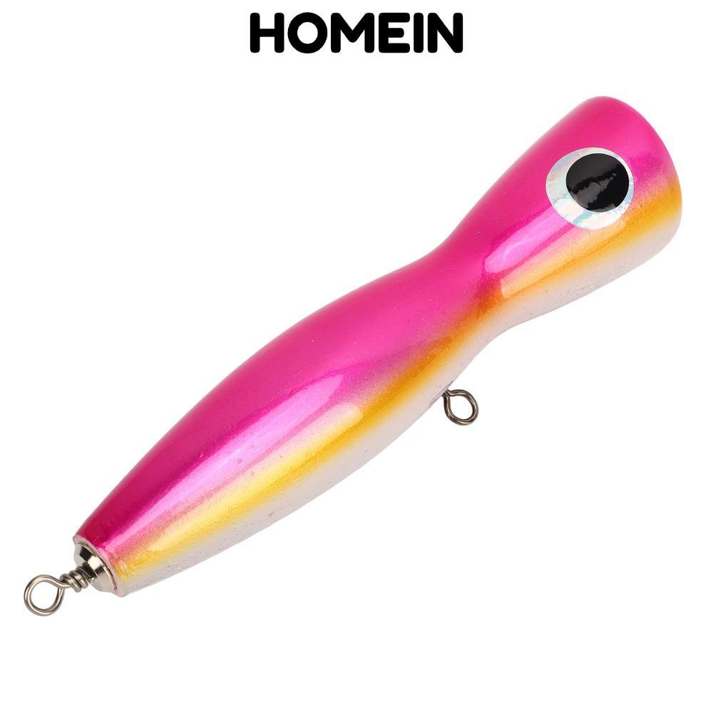 HOMEIN Fishing Popper Mồi, Kích Thước Lớn 18cm 120g Popper Mồi, Bền Basswood Phản Quang Nổi Nước Pop
