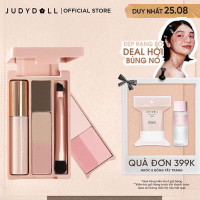 Bảng Phấn Trang Điểm Cầm Tay JUDYDOLL Mini Makeup Palette Đa năng Nhỏ gọn Phấn mắt Kẻ mắt Chân mày Má hồng Tạo khối Bắt sáng Mascara Son kem 10g