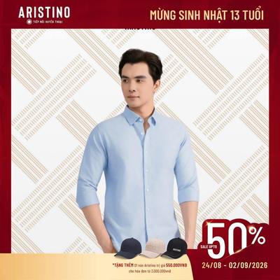 Áo Sơ Mi Nam Cotton Oxford Xanh Biển Aristino Milano Tay dài màu xanh ALSU620S1S