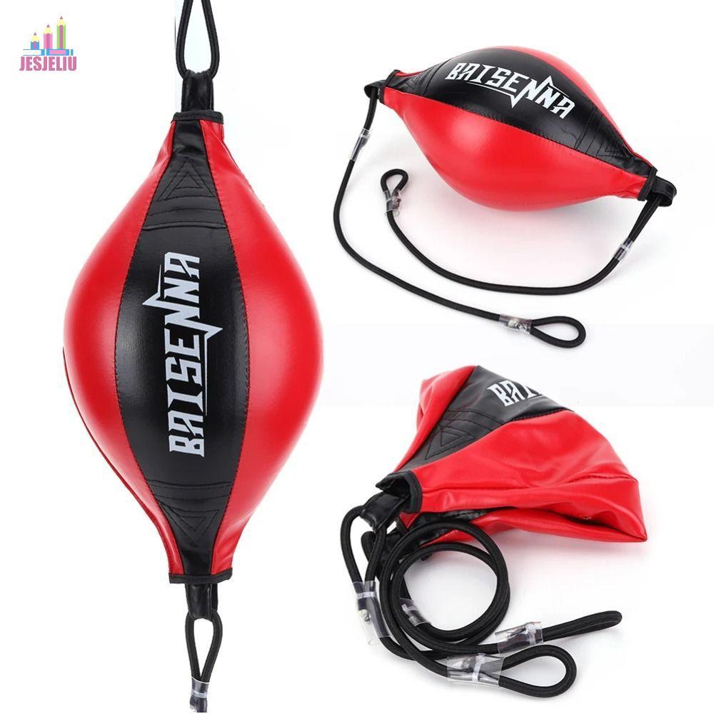 JESJELIU Boxing Speed Ball, PU Leather Training Reaction Training Punching Ball, Sanda Vent Ball Mus