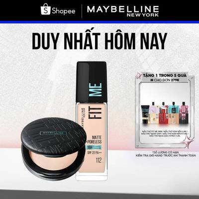 [Bộ trang điểm] Kem Nền Mịn Nhẹ Kiềm Dầu Fit Me 30ml và Phấn Phủ Kiềm Dầu Chống Nắng 16H Fit Me Maybelline New York 6g
