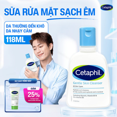 Sữa rửa mặt dịu lành cho da nhạy cảm CETAPHIL GENTLE SKIN CLEANSER 118ML