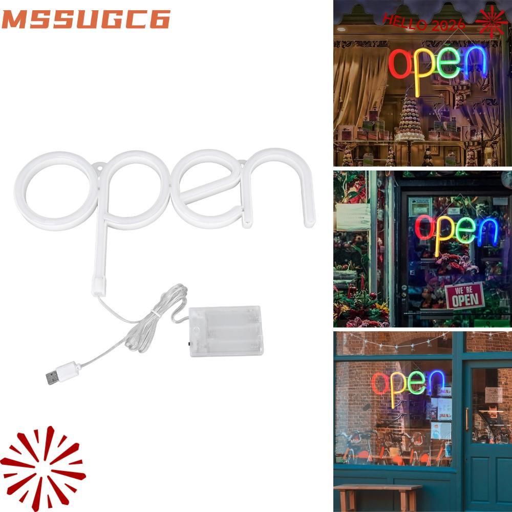 IMSSUG Neon Open Sign, Đèn LED mở chạy bằng pin USB, Nhỏ gọn 11,34 × 5.71in Màu cầu vồng treo tường 