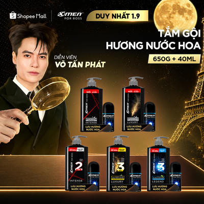 Combo Dầu gội/Tắm Gội Cho Nam Xmen for Boss 650g/630g & Lăn Legend 40ml - Hương Nước Hoa Châu Âu