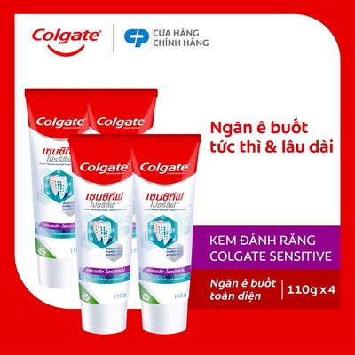 Bộ 4 Kem đánh răng Colgate ngăn ê buốt Sensitive Pro Relief cho răng nhạy cảm 110g