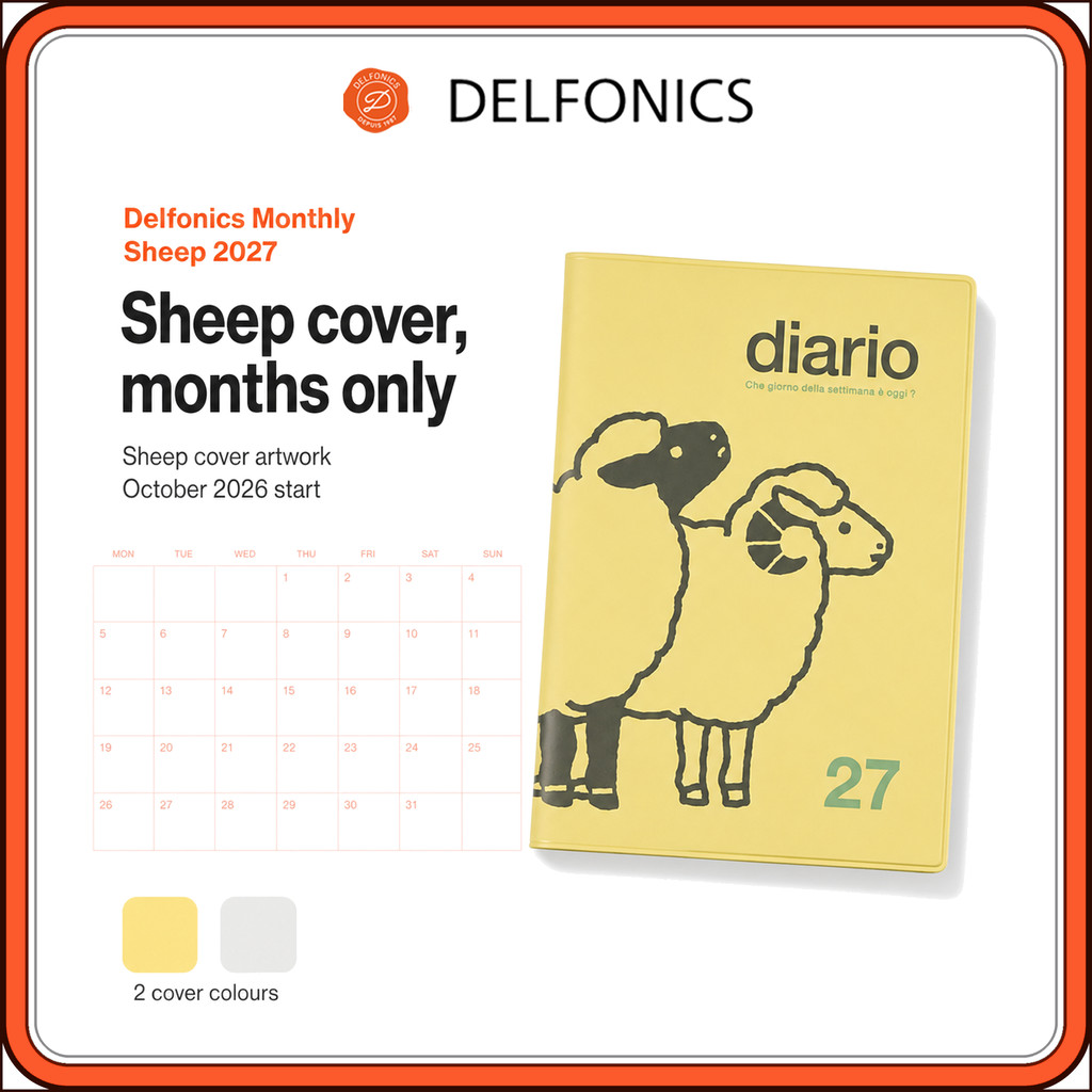 DELFONICS Monthly Sheep 2027 Monthly Planner Oct 2026 Start