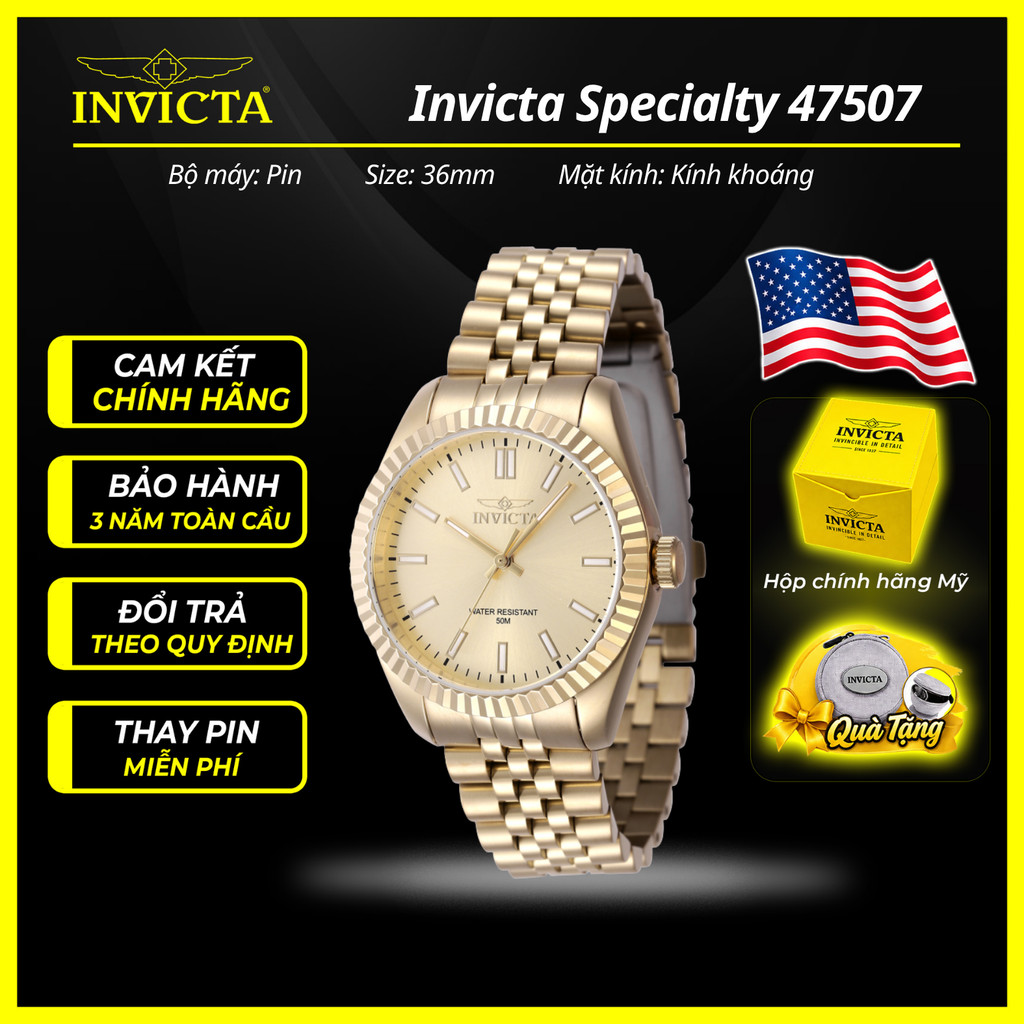 Đồng Hồ Nam Invicta Specialty 47507N 36mm Chính Hãng