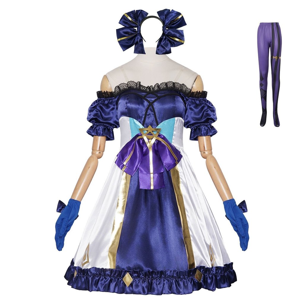 Đầm lolita full bộ cosplay Gwen búp bê linh la Liên Minh Huyền Thoại game LOL dễ thương