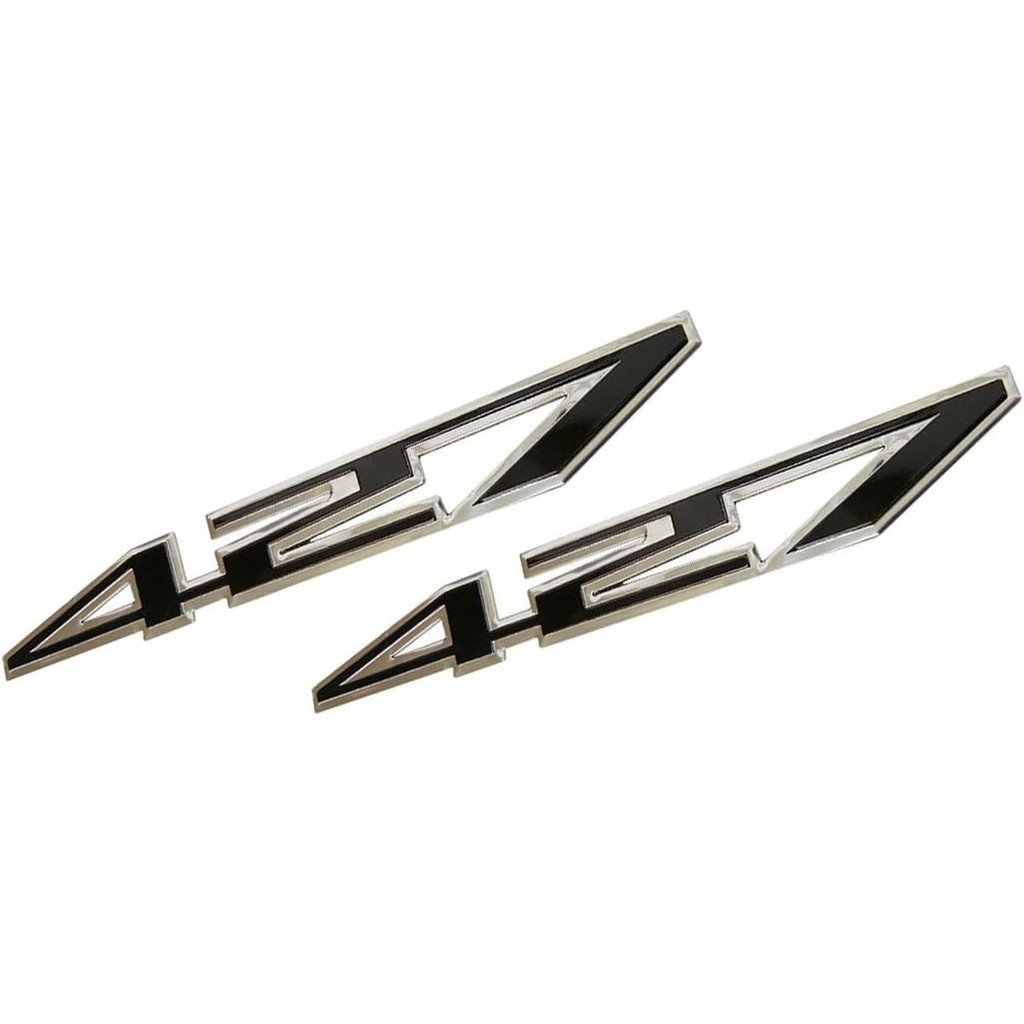 2 x (Cặp / Bộ 2) Đen 427 CI Cubic Inch Động Cơ Nhôm Đánh Bóng Cao Cấp Huy Hiệu Cho Chevy Chevrolet C