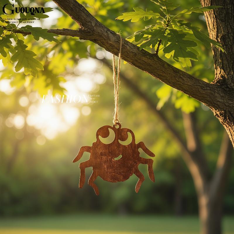 GUOUQNA 2D Cutout Design Nhện Cua Trang Trí Tường Rusty Sắt Cho Cây Treo Nghệ Thuật Mảnh BASL