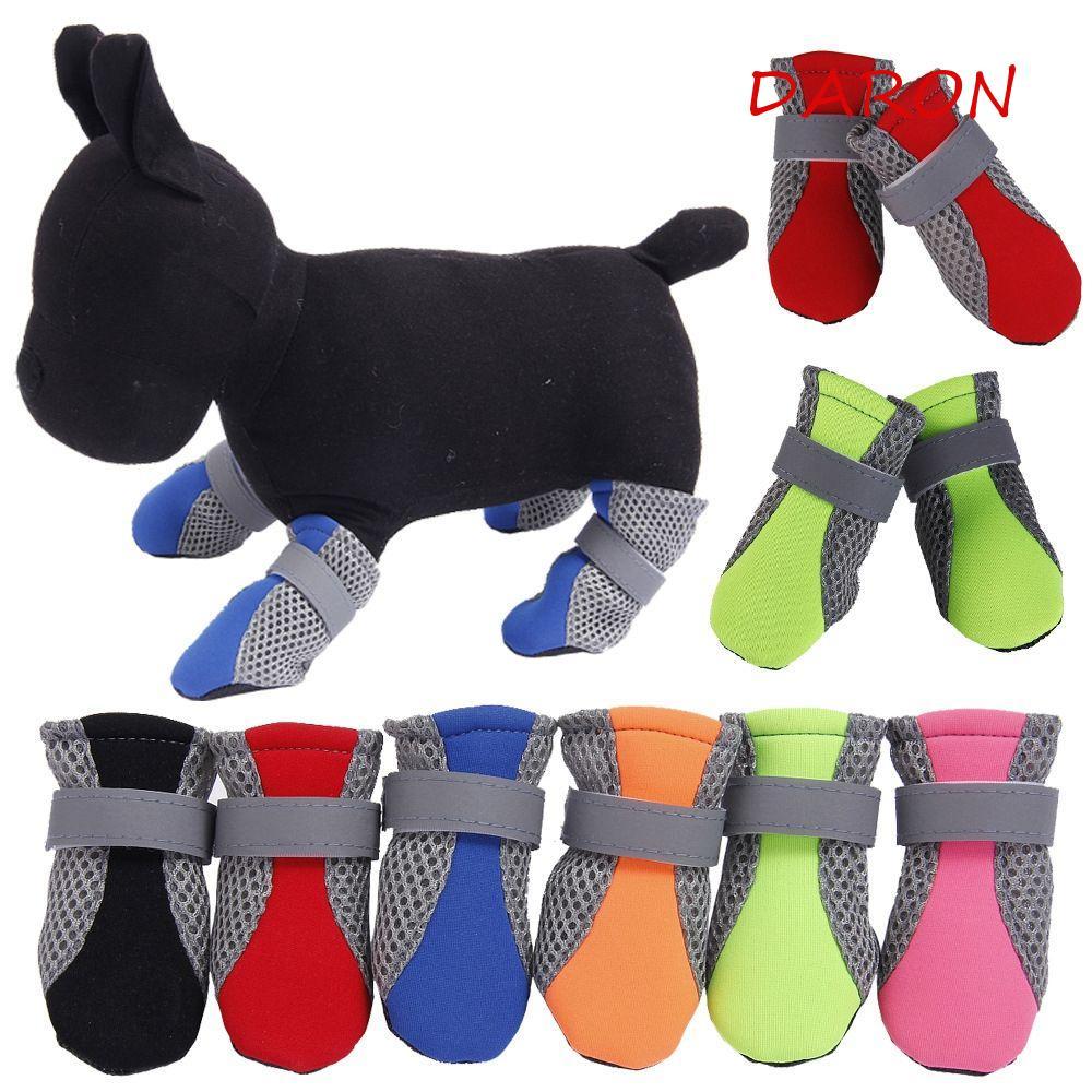 Giày Cho Chó DARON Lưới Có Thể Tái Sử Dụng Có Sọc Phản Quang Cho Poodle Yorkshire Hot Pavement Paw P