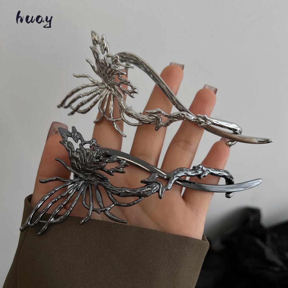 HUAYU Banana Clip, Large Size Daily Use Butterfly Alloy Hairpin, Elegant Stylish Design Back of Head
