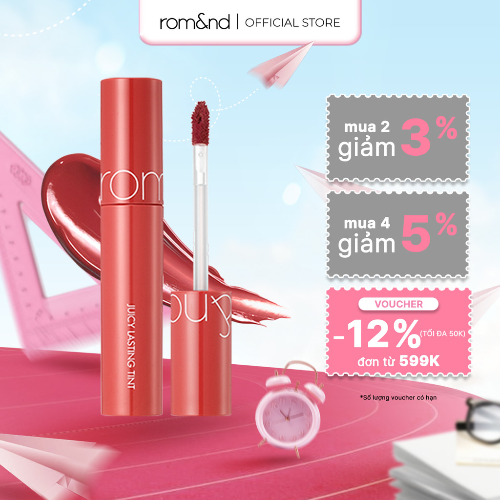 [Rom&nd] [Màu 1-9] Son Tint lì ngọt ngào Hàn Quốc Romand Juicy Lasting Tint 5.5g