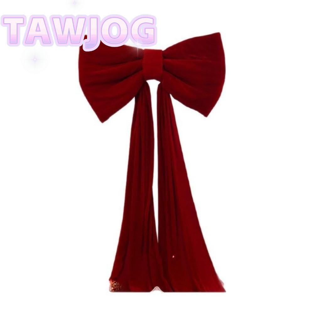 TAWJOG Giant Bow Wall Backdrop, Wine Red B Drift strip 3 mét Bow Wall Decor, Ribbon Theme Bow 50x38c