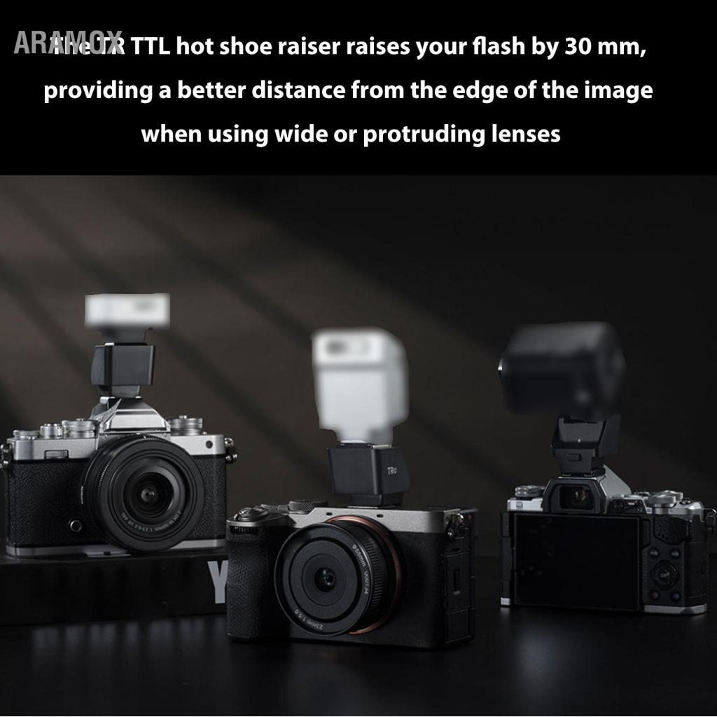 Aramox TR-S TTL Hot Shoe Riser 0-90 ° Điều chỉnh góc 30 mm Tăng chiều cao cho Bộ chuyển đổi tương th