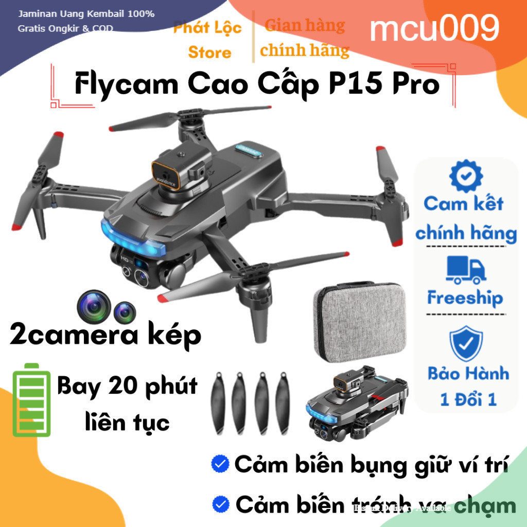 Máy bay camera Flycam P10 Pro, P15 điều khiển từ xa tích hợp cảm biến chống va chạm, flycam mini, dr