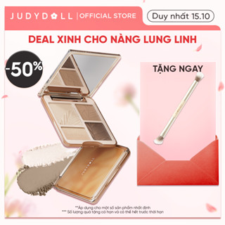 Bảng Phấn Bắt Sáng Tạo Khối JUDYDOLL 9g Lâu Trôi Lên Màu Chuẩn Tự Nhiên Mịn Màng Hiệu Ứng 3D Bắt Sáng Màu Bóng 4 Trong 1