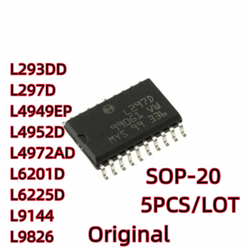 5 Cái / lốc L293DD L297D L4949EP L4952D L4972AD L6201D L6225D L9144 L9826 SOP-20 chip IC SMD Mới Còn