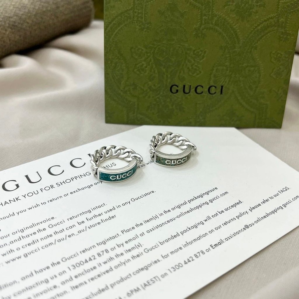 Gucci Gucci Men 925 Nhẫn Bạc Nữ Nhẫn Nam Nữ Cặp Đôi Quà Tặng