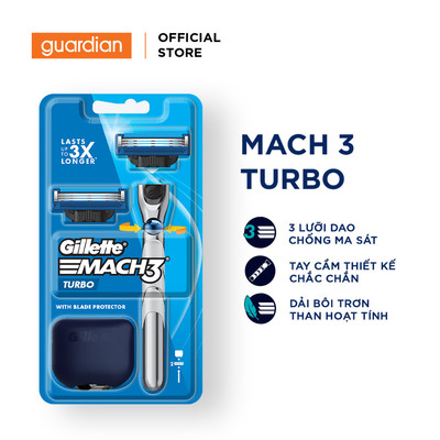 Dao Cạo Râu GILLETTE Mach3 Tubor - Hộp 1 Cán & 2 Lưỡi