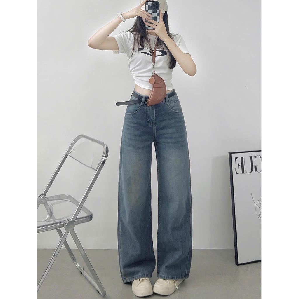 Quần Jeans Nữ Ống Suông Xanh Xám – Mã MT02