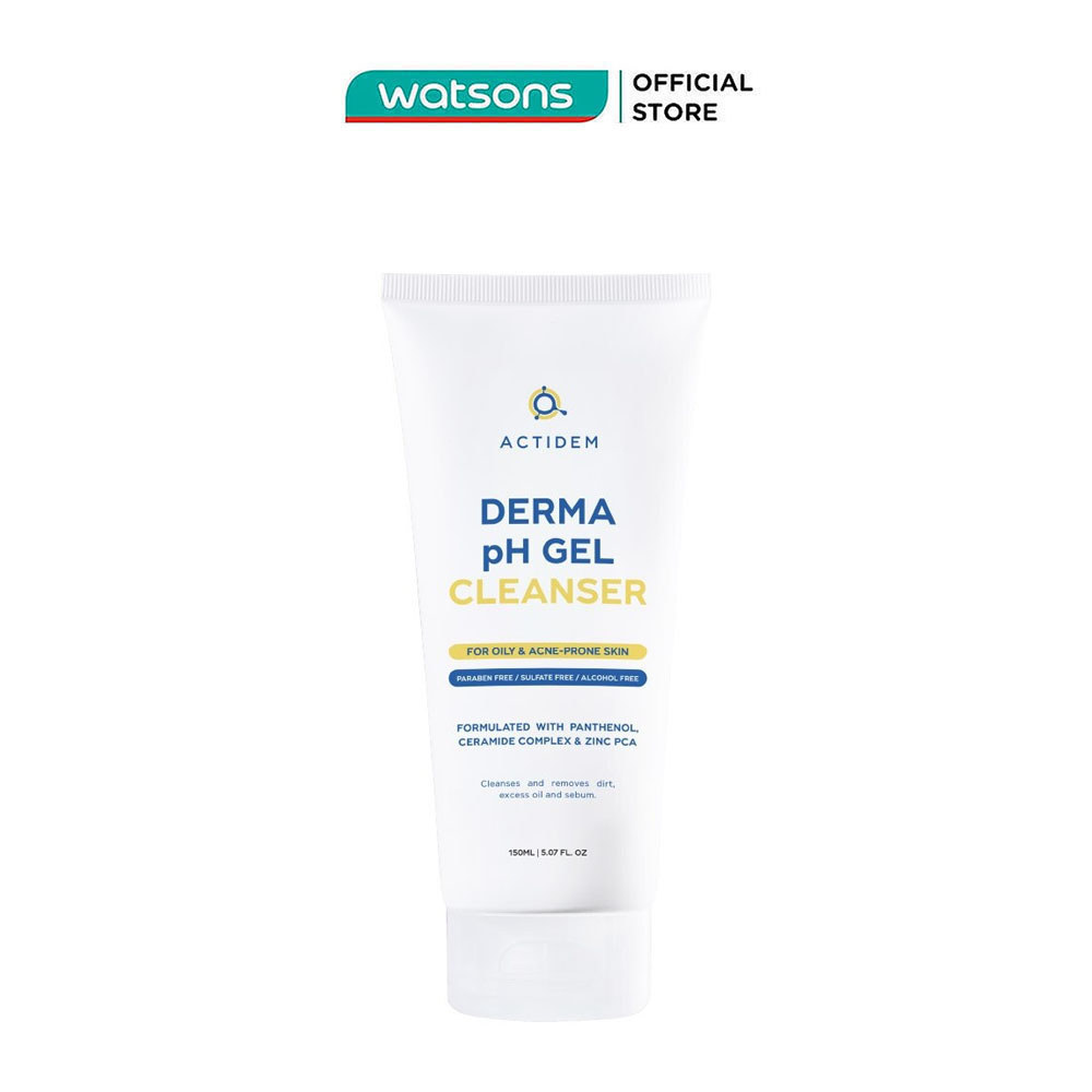 Gel Rửa Mặt Cho Da Dầu Mụn Actidem Derma pH Gel Cleanser 150ml