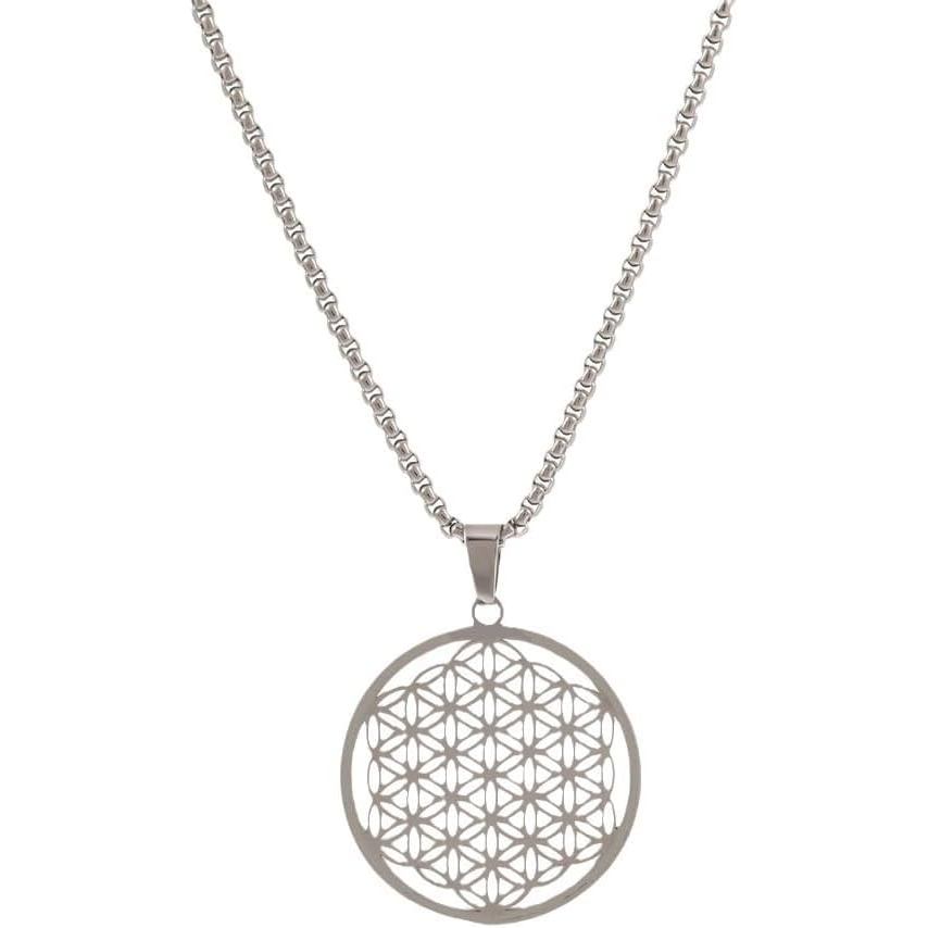 Vòng cổ YWMAN Flower of Life - Boho Style Hippie Yoga Talisman Pendent - Trang sức bùa hộ mệnh hình 