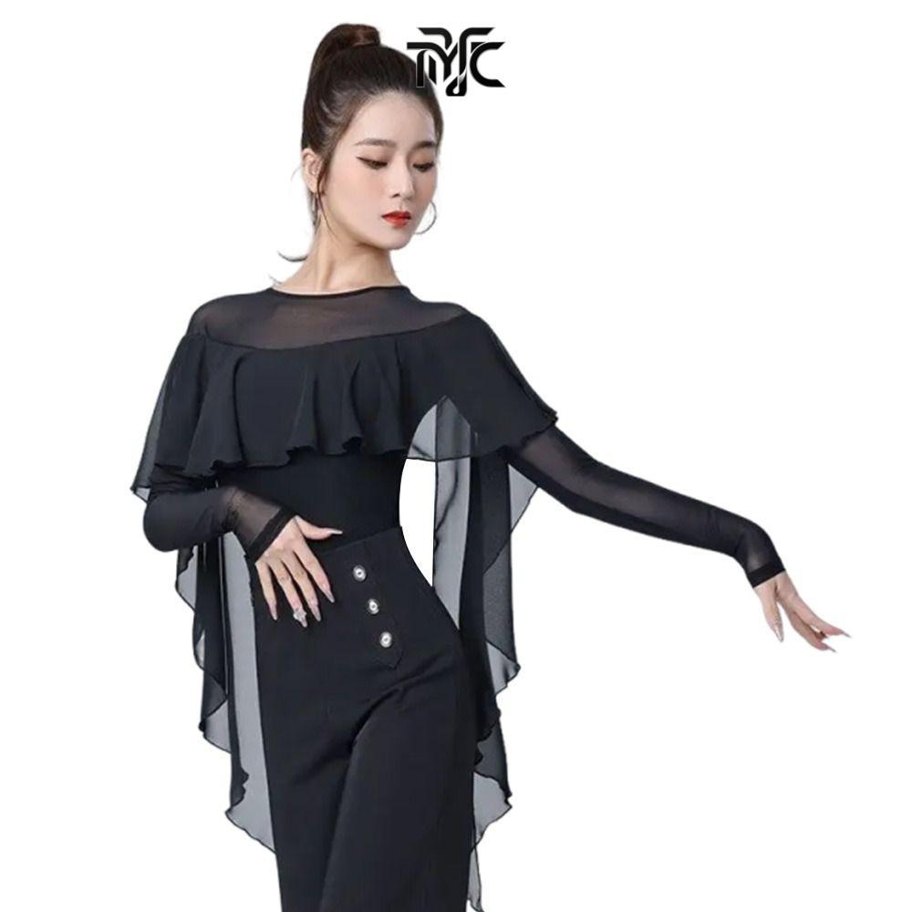 TYJPV Áo khiêu vũ Latin, Falbala Váy khiêu vũ hiệu suất hiện đại, Váy dạ hội thời trang Phụ kiện khi