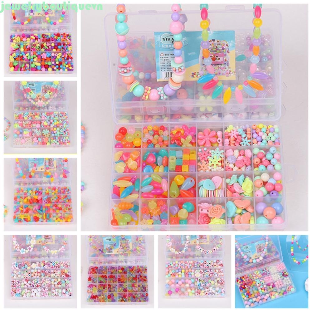 JEWE DIY Đồ Chơi Đính Hạt Trẻ Em, Đồ Chơi DIY Handmade DIY Làm Hạt Bộ, Hộp Bảo Quản Phụ Kiện Đính Hạ