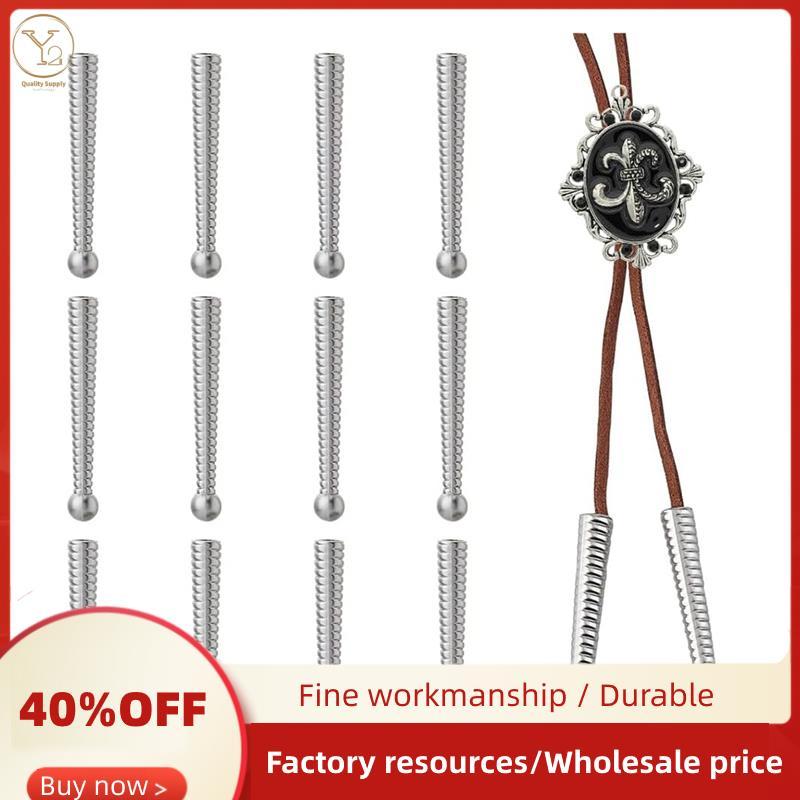 20 Chiếc Bạc Bolo Tie Đầu Mũ Cuối Dây Hợp Kim Dài Đầu Bolo Tie Đầu Bolo Mũ Bolo Phát Hiện Thay Thế C