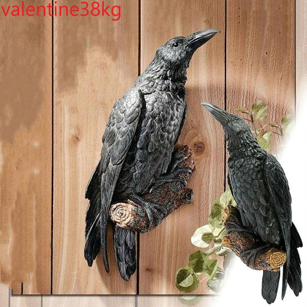Tượng TAXON Raven, Tượng Chim Đen Nhựa, Phong Cách Châu Âu Thú Vị Thực Tế Vườn Raven