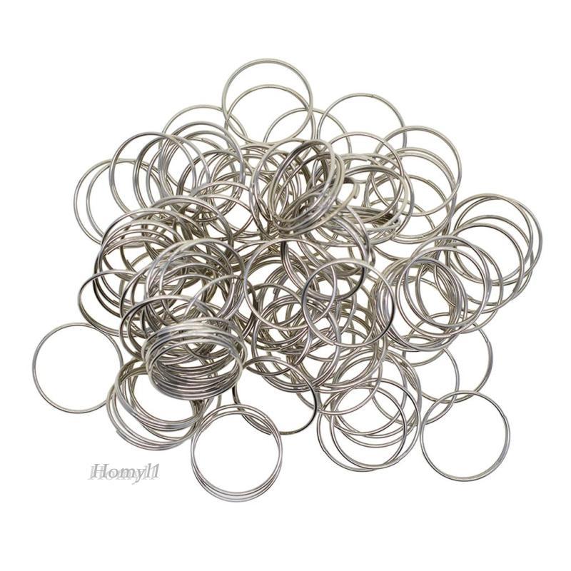 [Homyl1] 100 Chiếc Sắt Chia Chìa Khóa Móc Khóa Móc Khóa Móc Khóa DIY Craft 20mm