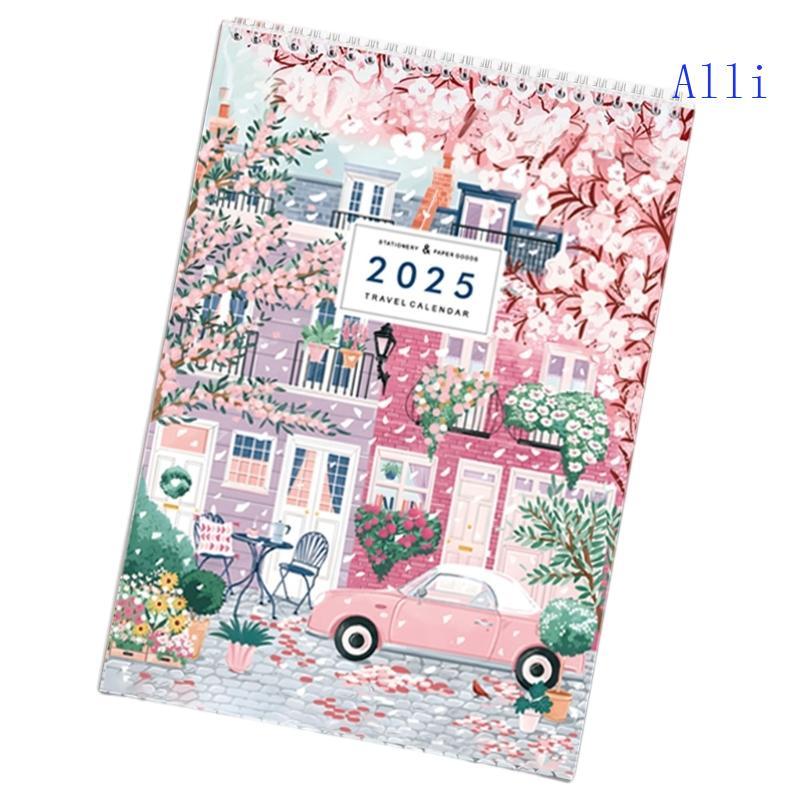 Alli 2025 Hành trình du lịch Lịch treo tường Lịch hàng tháng Kế hoạch 01 2025 đến 12 2025