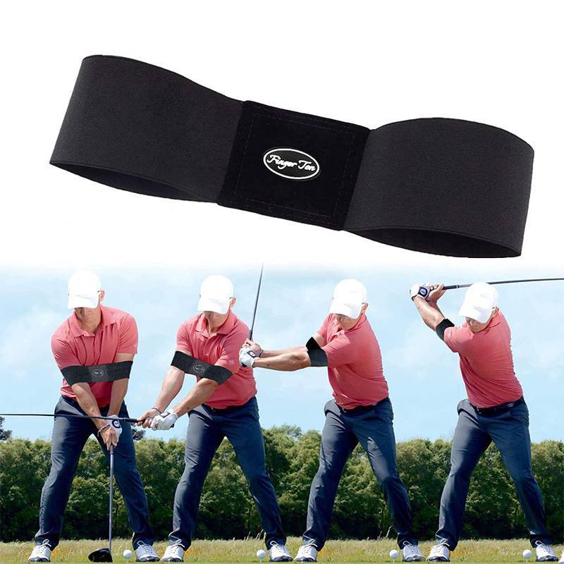 [Rất] Chuyên nghiệp đàn hồi Golf Swing Trainer Arm Belt Gesture Alignment Training Aid TH