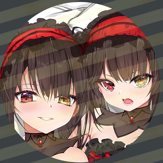 Kurumi Tokisaki Date A Live Dakimakura Cover, 2WT Hai Mặt HD In, Đồng Hồ Spirit Black Twintails Anim